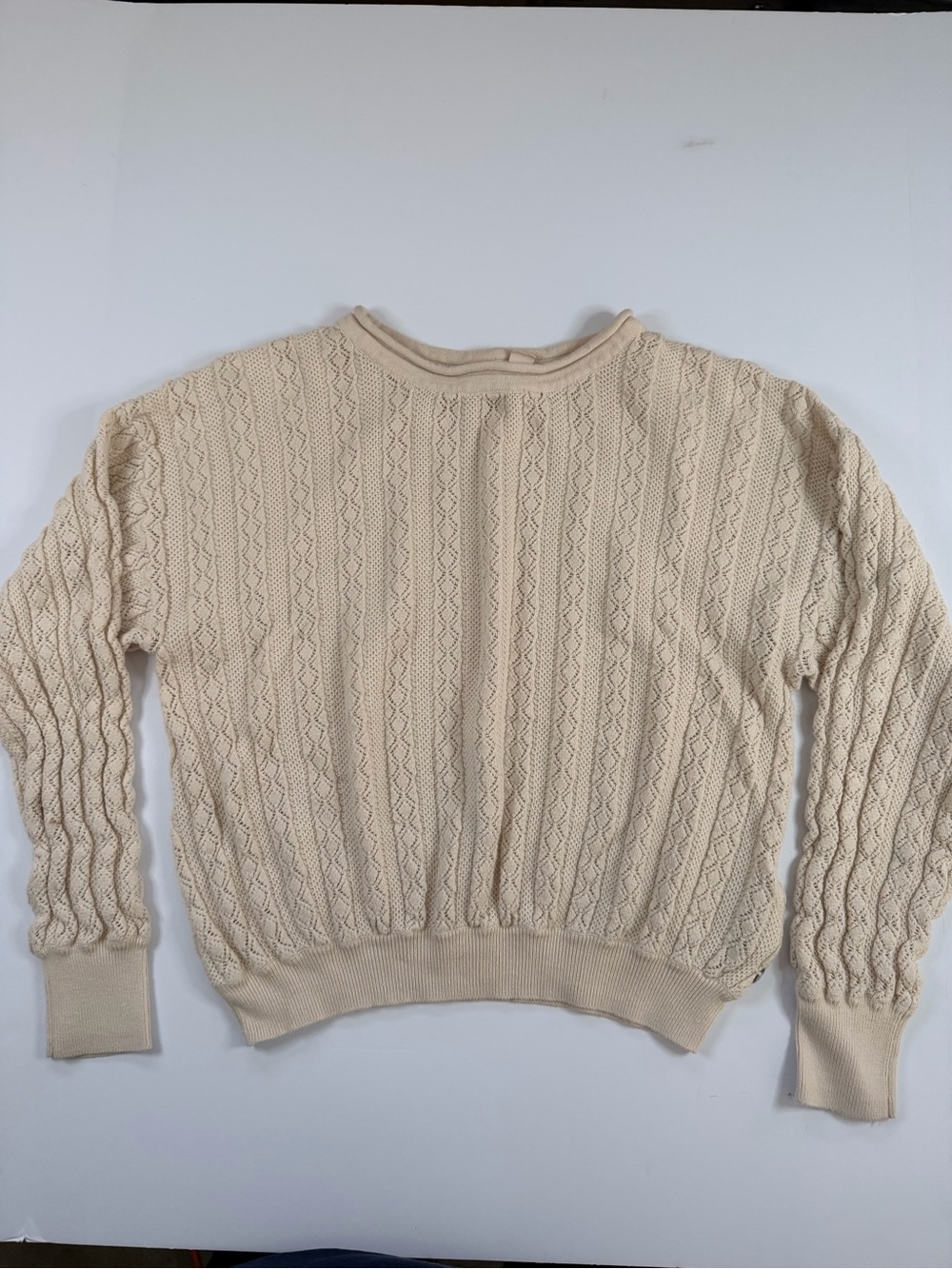 Roxy Cream Cable Knit Pullover Sweater